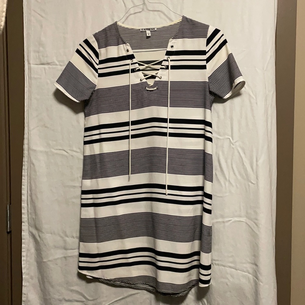 Express Navy & White Dress